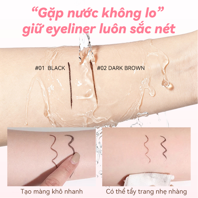 Bút Kẻ Mắt Dạng Gel Lulu&Nana Bút Kẻ Mắt 2 Đầu Siêu Mịn Đa Năng Chống Thấm Nước Nhanh Khô 10g