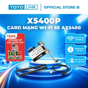 Card mạng Wi-Fi TOTOLINK X5400P Wi-Fi 6E AX5400 + Bluetooth 5.3 | 3 Băng tần 2.4G/5G/6GHz
