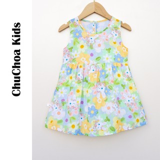 Váy Lanh bé gái, Đầm Lanh bé gái sát nách dáng suông ChuChoaKids [VBC26]