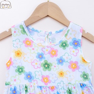 Váy Lanh bé gái, Đầm Lanh bé gái sát nách dáng suông ChuChoaKids [VBC26]