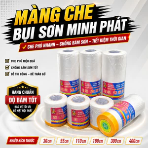Màng Keo Nilon Hỗ Trợ Che Chắn Khi Phun Sơn Tường Cải Thiện Nhà Cửa, Màng Che Sơn Đa Năng Minh Phát