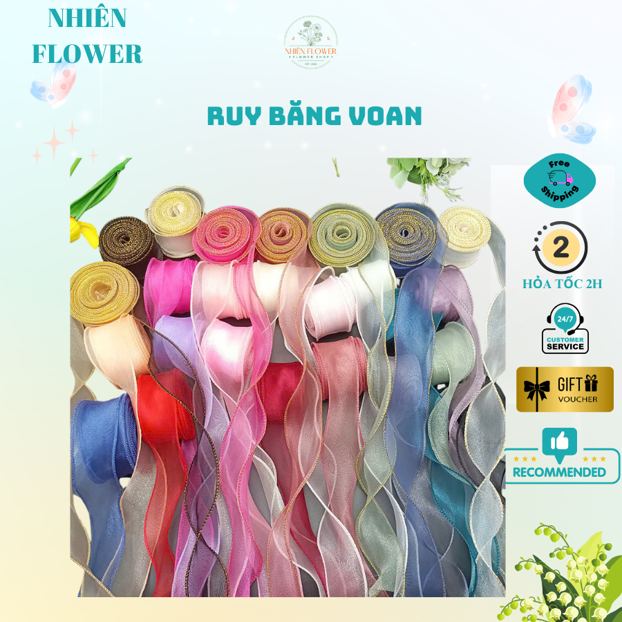 Cuộn Ruy BăngVoan 4Cm Galaxy, Chuyên Dụng Gói Bó Hoa, Giỏ Quà, Trang Trí Quà Tặng, Làm Handmade