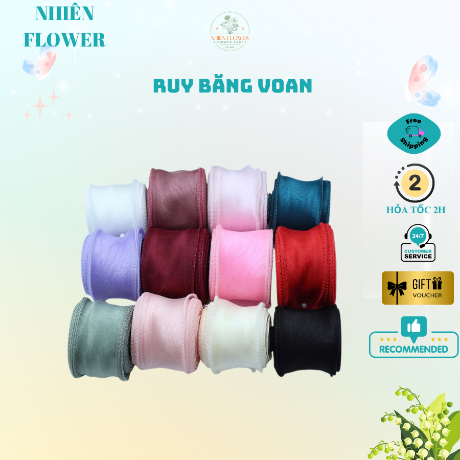 Cuộn Ruy BăngVoan 4Cm Galaxy, Chuyên Dụng Gói Bó Hoa, Giỏ Quà, Trang Trí Quà Tặng, Làm Handmade
