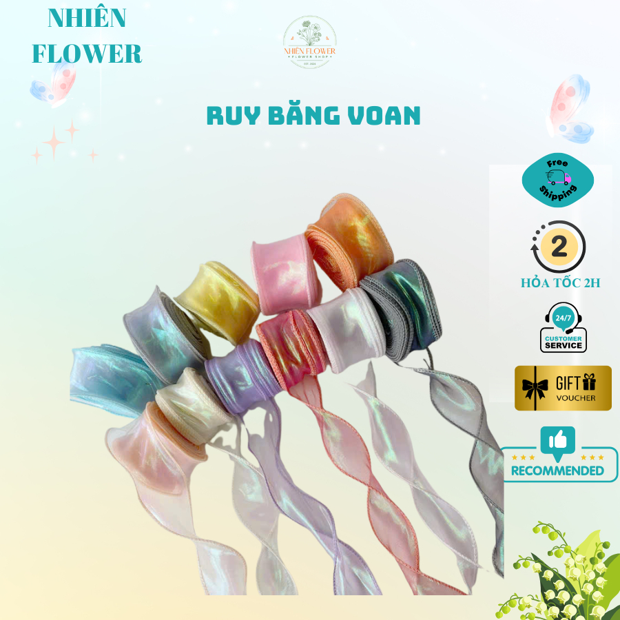 Cuộn Ruy BăngVoan 4Cm Galaxy, Chuyên Dụng Gói Bó Hoa, Giỏ Quà, Trang Trí Quà Tặng, Làm Handmade
