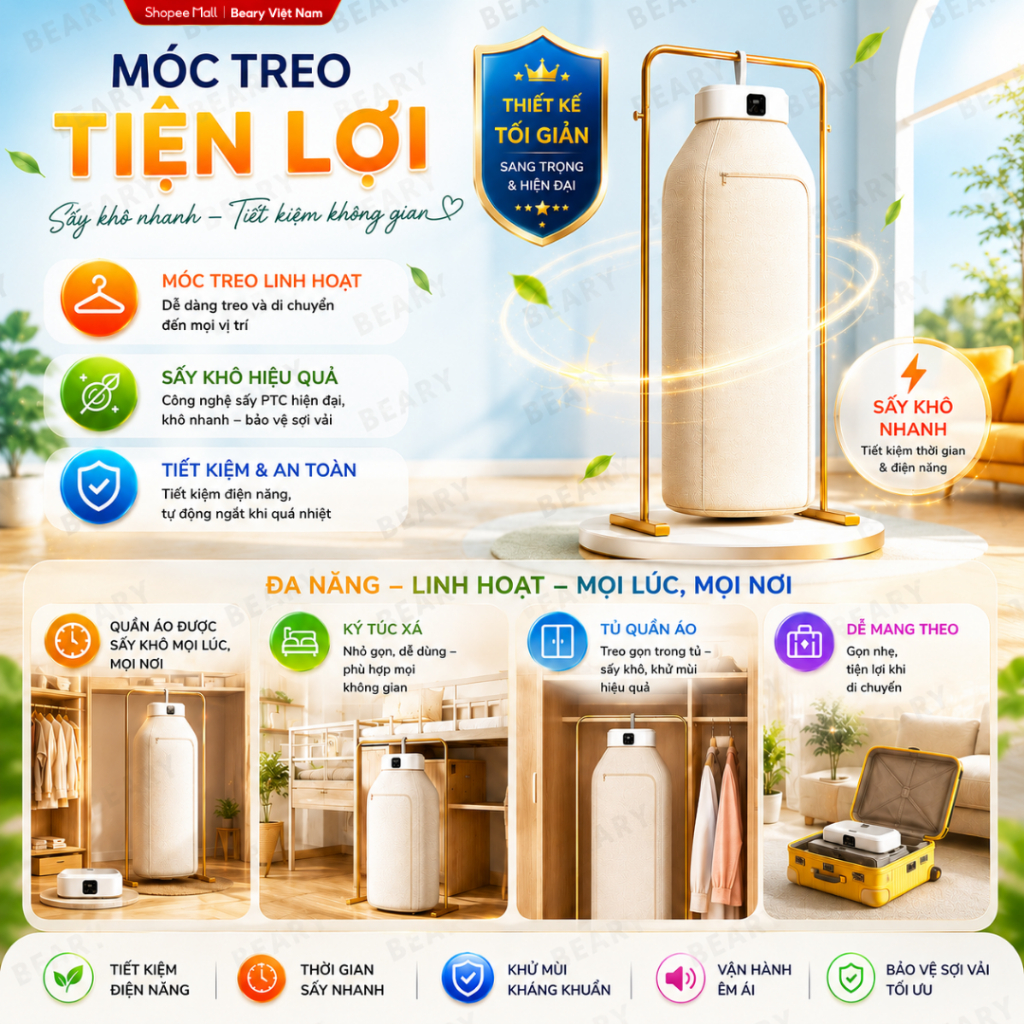 Máy Sấy Quần Áo Gấp Gọn Treo Tường Sang Trọng Nhỏ Gọn METIS, Combo Làm Khô Đồ Với Công Nghệ Sấy 3D Tiết Kiệm Điện - ảnh 8
