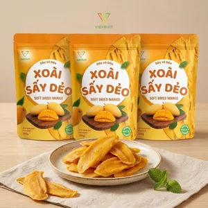 Xoài Sấy Dẻo Viefruit dày thịt dẻo mềm thơm vị xoài tự nhiên trái cây sấy ăn vặt healthy gói 250g 300g 1kg