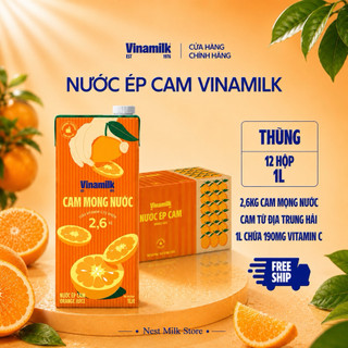 Nước Ép Cam Vinamilk Cam Mọng Nước 1L - Thùng 12 Hộp