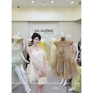 Set áo tơ cổ yếm kèm quần sooc tơ dành cho chị em mặc đi chơi du lịch xinh đẹp rạng rỡ năng động sang - Baotrang.clothes