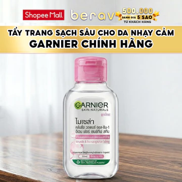 [MINISIZE] Nước Tẩy Trang Garnier Dịu Nhẹ Cho Da Nhạy Cảm 50ml - Chai Hồng