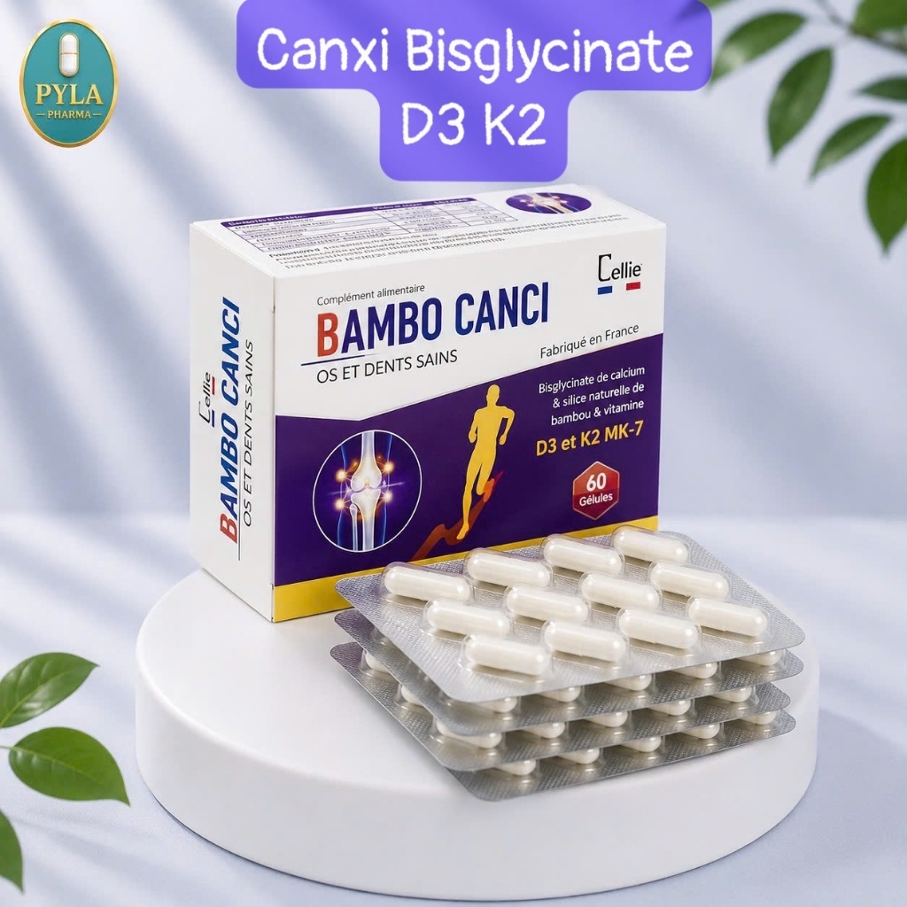 BAMBO CANXI D3 K2 MK7 Nhập Khẩu Pháp - Canxi Hữu Cơ,Hỗ Trợ Xương Khớp, Chắc Răng, Bổ Sung Canxi 60 Viên
