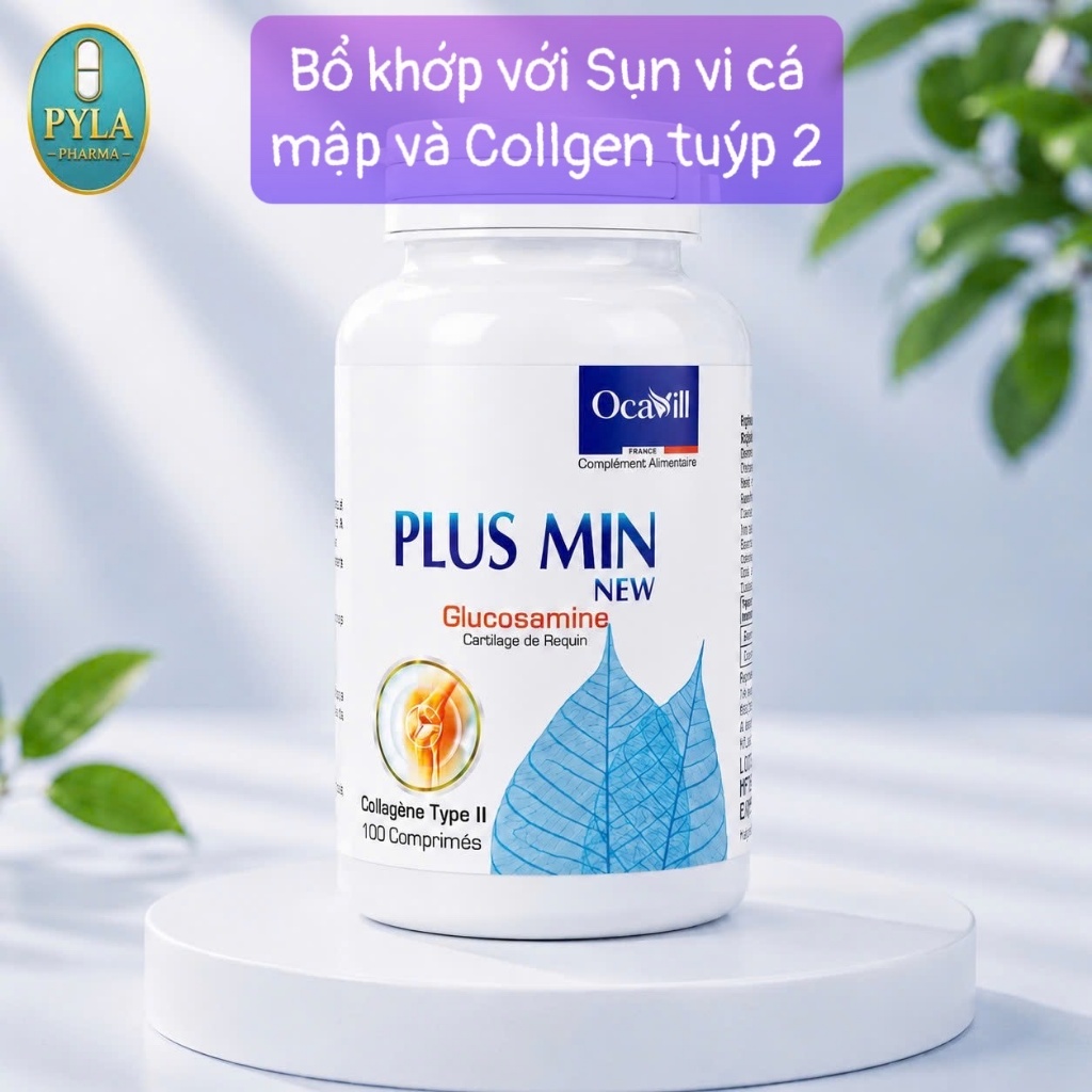 Plus Min New Glucosamine Nhập Khẩu Pháp - Hỗ Trợ Xương Khớp, Sụn Khớp, Collagen Type II 30 Viên