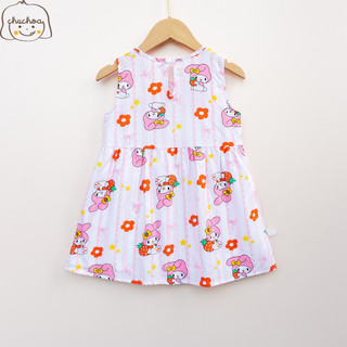Váy Lanh bé gái, Đầm Lanh bé gái sát nách dáng suông ChuChoaKids [VBC26]