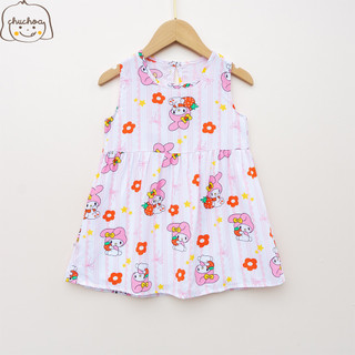 Váy Lanh bé gái, Đầm Lanh bé gái sát nách dáng suông ChuChoaKids [VBC26]