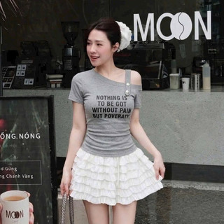 LT - Áo thun nữ lệch vai chữ, chất thun zip mềm mát free size 1688