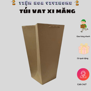 Túi Giấy Hình Thang Kraft Đựng Hoa Siêu Sang , Túi Xách Đựng Hoa, Túi Kraft