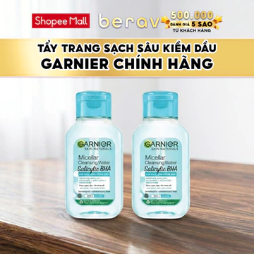 [MINISIZE] COMBO 2 Nước tẩy trang Garnier Cho DA DẦU MỤN Salicylic BHA Micellar 50mlx2 - XANH