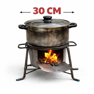 Bếp Kiềng 3 Chân Củi Mini S30 Chống Đen Nồi Khung Thép Chắc Chắn Tiết Kiệm - Thép Không Gỉ - Lò Nấu Nhanh - Tiện Lợi