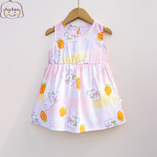 Váy Lanh bé gái, Đầm Lanh bé gái sát nách dáng suông ChuChoaKids [VBC26]