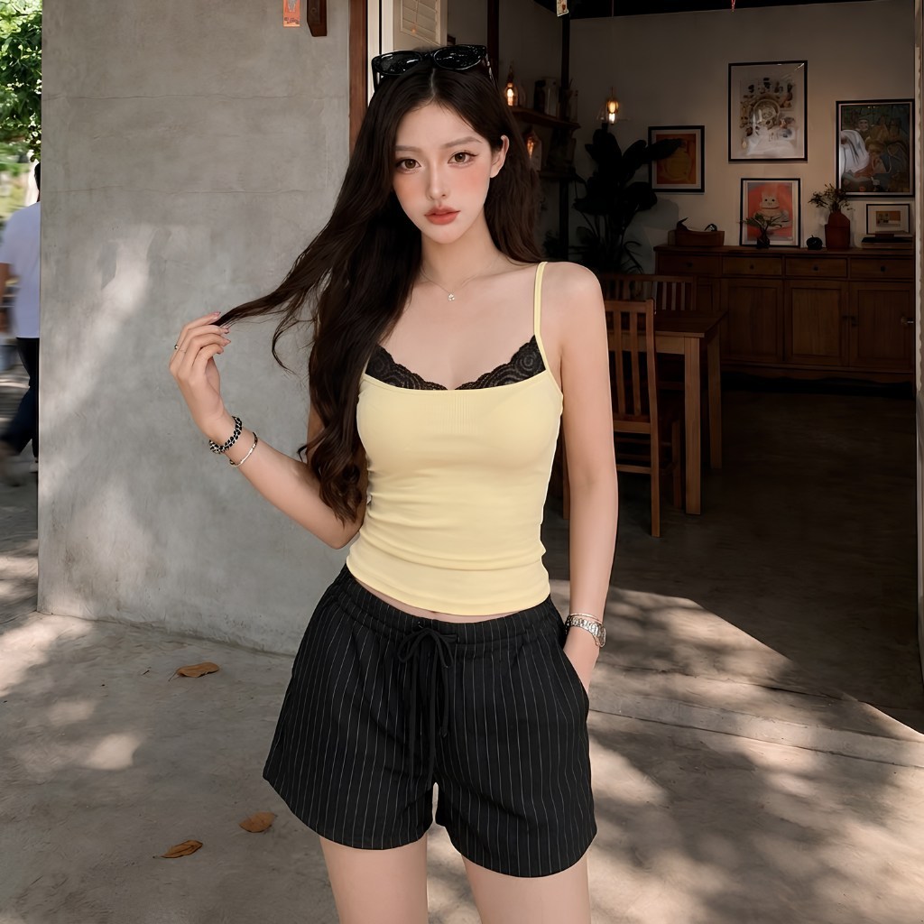 [Mở Bán] Áo Thun Nữ Hai Dây Ren Ngực Dáng Dài Thun Borip Lụa DD23 2d Mềm Mịn Ôm Body Co Giãn Minh Khuê Boutique