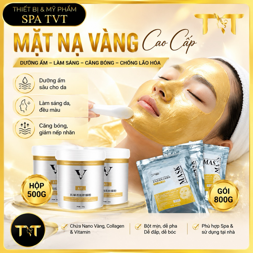 Hộp Mặt Nạ Vàng Collagen Cao Cấp  Mặt Nạ Vàng 24K 800G, Dưỡng Ẩm, Làm Sáng Da, Dưỡng Ẩm Da