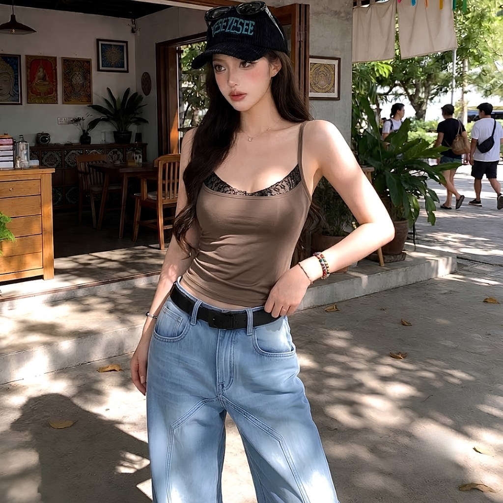[Mở Bán] Áo Thun Nữ Hai Dây Ren Ngực Dáng Dài Thun Borip Lụa DD23 2d Mềm Mịn Ôm Body Co Giãn Minh Khuê Boutique