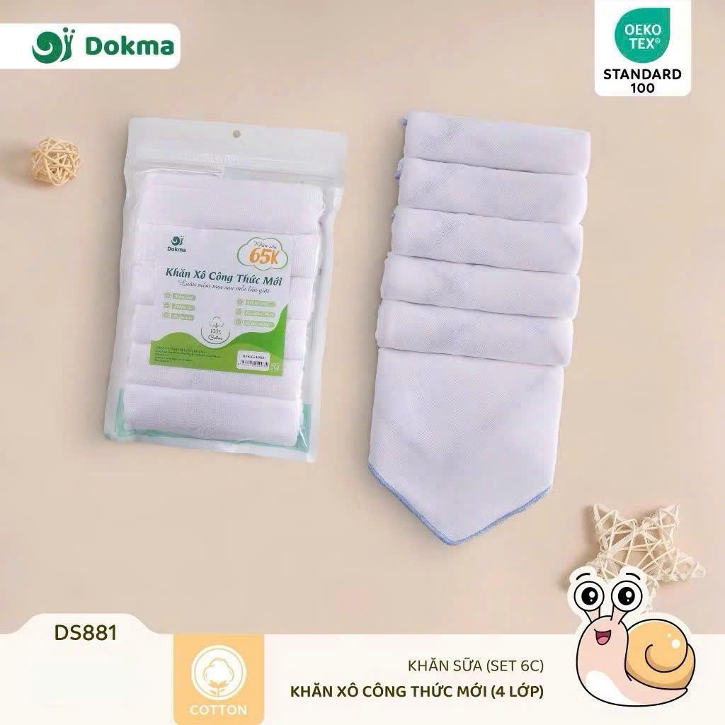 Khăn Sữa DOKMA Sợi Tre, Kháng Khuẩn 3 Lớp, 4 Lớp, Khăn Muslin 2 lớp