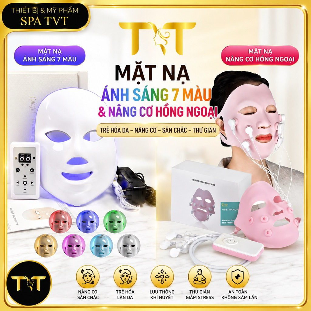 MẶT NẠ ÁNH SÁNG 7 MÀU & MẶT NẠ NÂNG CƠ HỒNG NGOẠI – TRẺ HÓA DA, SĂN CHẮC, THON GỌN MẶT