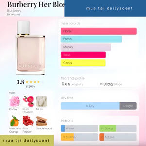 Nước hoa Burberry Her Blossom EDP 100ml|Nước hoa nữ| Nước hoa mùi trái cây| Nước hoa mùi mát| Dailyscent