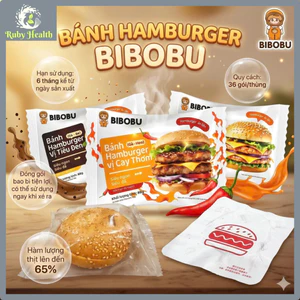 Combo 5 Cái Bánh Hamburger Ăn Liền Tiện Lợi 1 Phút - 3 Vị Gà Orleans, Bò Tiêu , Ăn Vặt