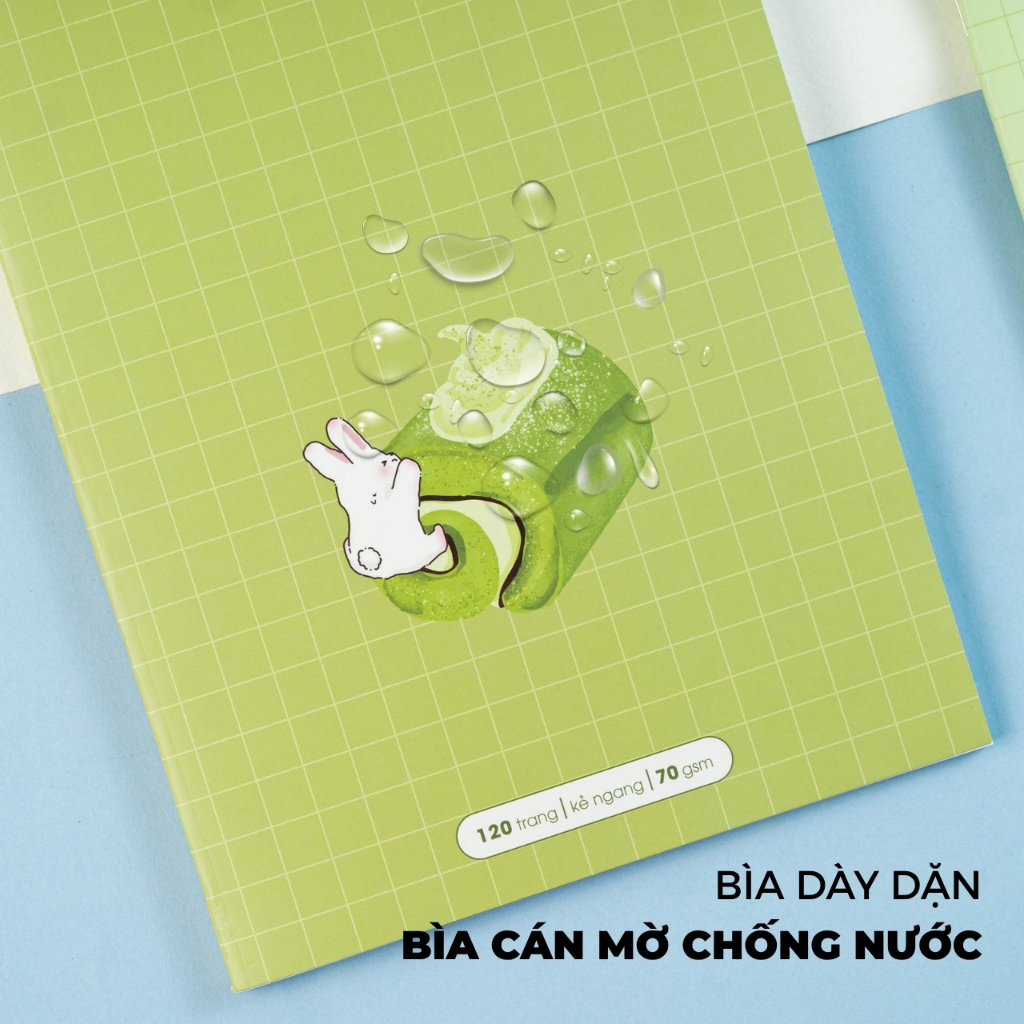 [BST 2026] Combo 3/5/10 Vở Kẻ Ngang Matcha ClassMate Bìa Dày Chống Nước, Giấy Ăn Mực, 70gsm, Tập Vở Viết B5 80/120 Trang