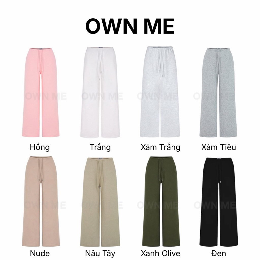 Quần Dài Nữ Nỉ Chân Cua Cạp Thun Nhỏ Ống Suông Không Co Rút – OWN ME