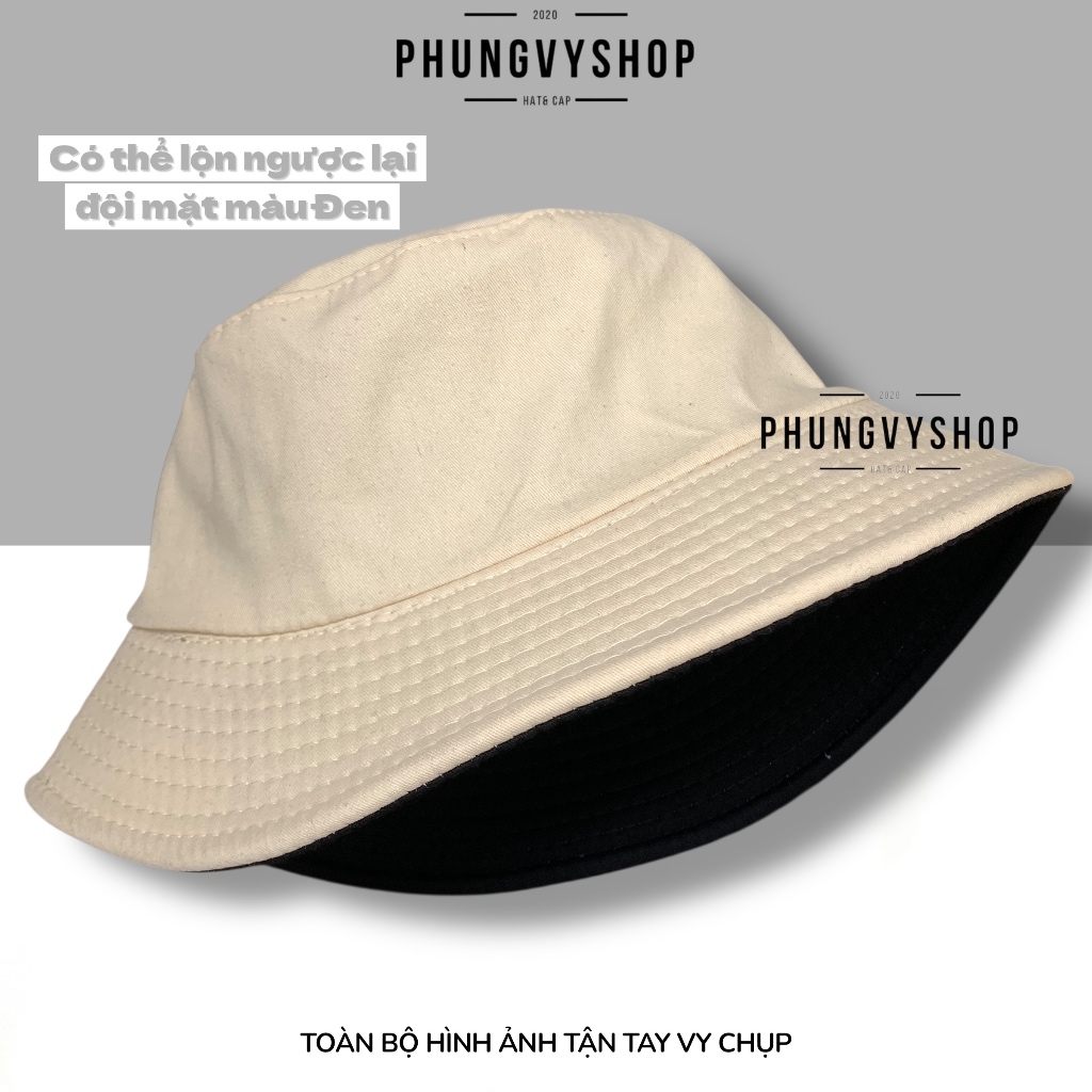 Mũ nón bucbet TRƠN 2 mặt- nón tai bèo vành
