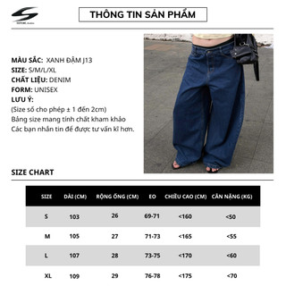 Quần Jeans Dài SSSA Ống Cong Basic Balloon Jeans Unisex Nam Nữ | SSSTORE.Aesthetic