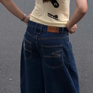 Quần Jeans Dài SSSA Ống Cong Basic Balloon Jeans Unisex Nam Nữ | SSSTORE.Aesthetic
