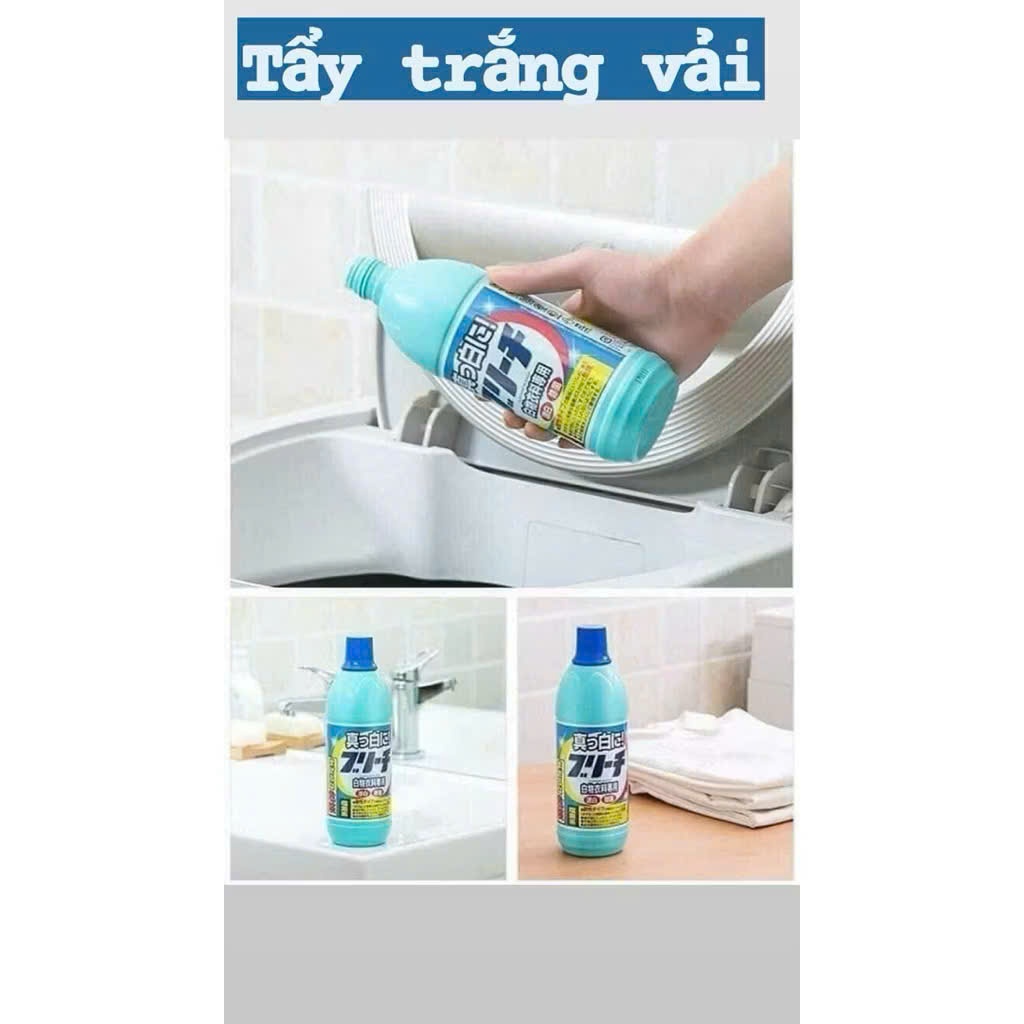 Nước Tẩy Trắng Quần Áo Rocket 600ml Nhật Bản - Tẩy Vết Ố Vàng, Vết Bẩn Cứng Đầu, Khử Mùi