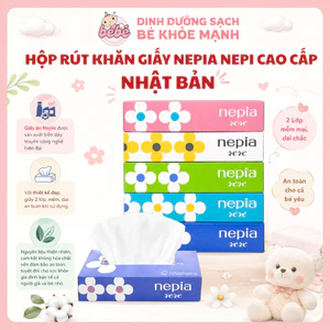 Khăn Giấy Hộp Nepia Nhật Bản 150 Tờ Đôi - 2 Lớp Dai Không Bụi,Thấm Hút Tốt,100% Bột Giấy Nguyên Sinh