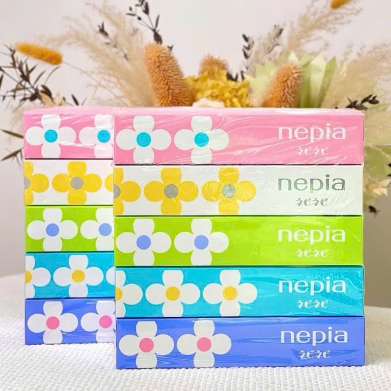 Khăn Giấy Hộp Nepia Nhật Bản 150 Tờ Đôi - 2 Lớp Dai Không Bụi,Thấm Hút Tốt,100% Bột Giấy Nguyên Sinh