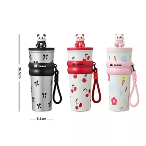 Cốc Giữ Nhiệt Có Nút Bịt Hình Gấu Trúc Tặng Kèm Móc Khoá Dung Tích 700Ml siêu dễ thương