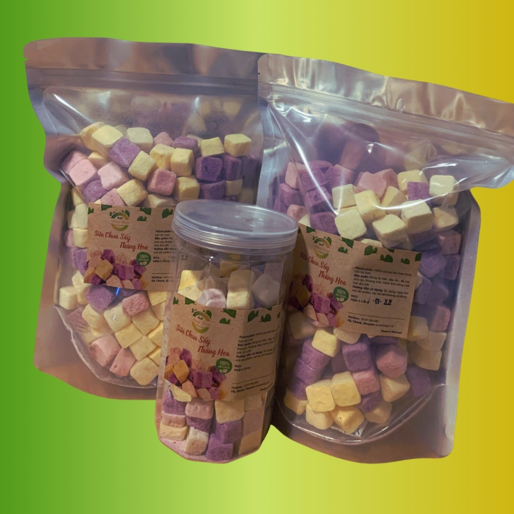 SỮA CHUA SẤY THĂNG HOA MIX VỊ LOẠI 1 AMAI - VIÊN SỮA CHUA KHÔ TAN TRONG MIỆNG ĐỒ ĂN VẶT DINH DƯỠNG