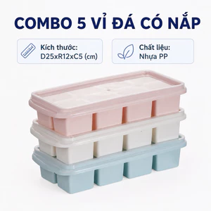 Combo 5 Vỉ Đá Có Nắp / Vỉ 8 Viên – Nhựa PP Cao Cấp Có Nắp Đậy Tiện Lợi.