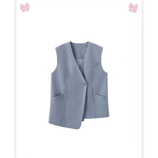 HB - Set Bộ Nữ Áo Gile Nữ Vạt Chéo Cùng Chân Váy Xếp Ly Dáng Dài S142