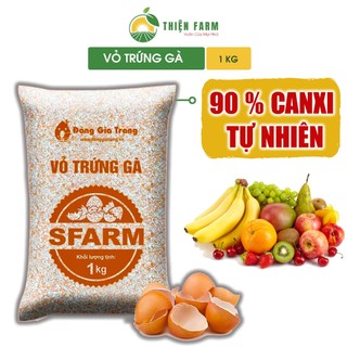Vỏ Trứng Gà trồng cây THIỆN FARM Bao 1kg, Sfarm, phân bón hữu cơ, bổ sung canxi, cải tạo đất