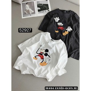 Áo Thun Nữ Mickey Họa Tiết Form Rộng Ngắn Tay QCCC Cao Cấp