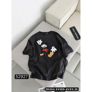 Áo Thun Nữ Mickey Họa Tiết Form Rộng Ngắn Tay QCCC Cao Cấp