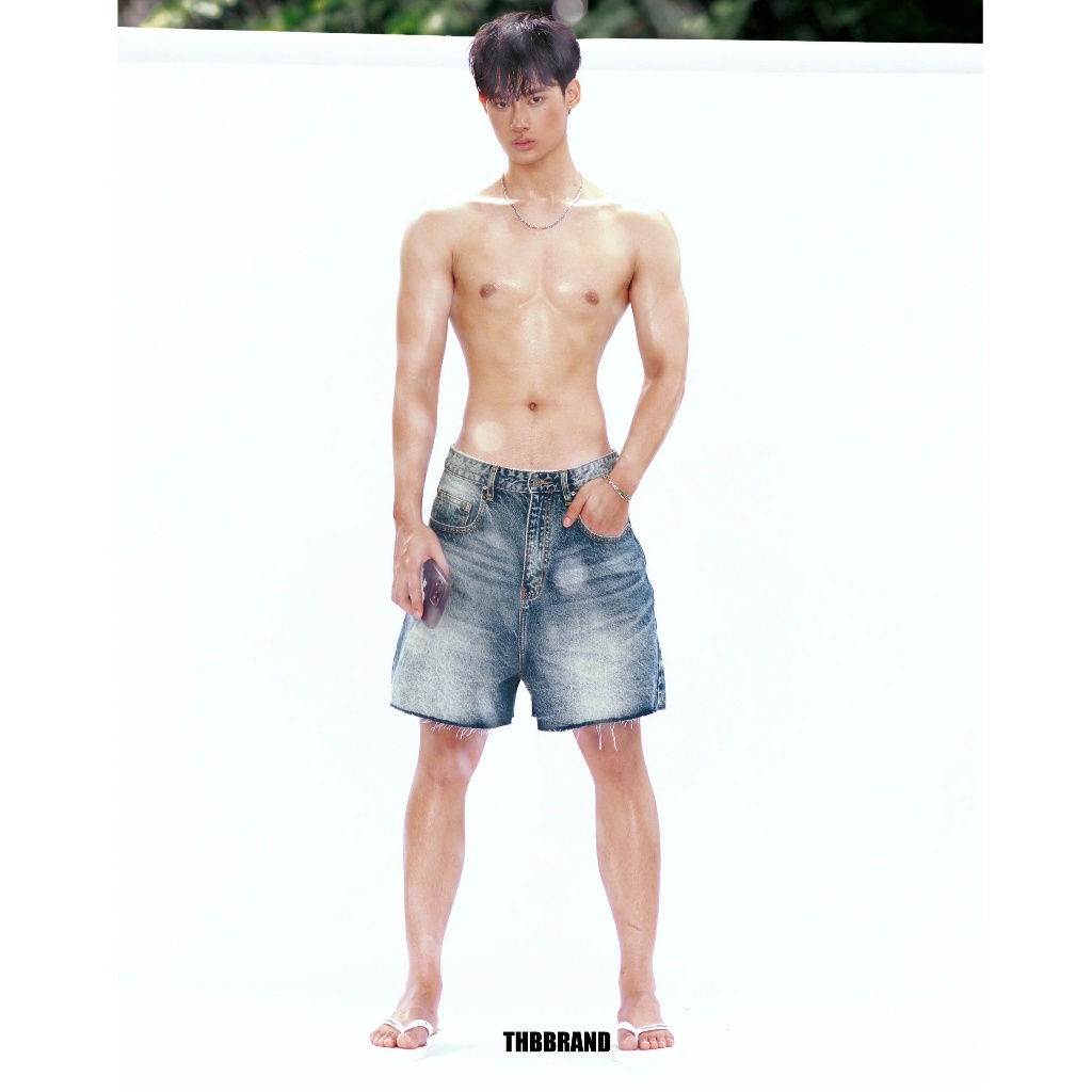 Quần short jeans “THBB CORE JEANS SHORT” - [form trên gối, BLUE] / THBBRAND | BigBuy360 - bigbuy360.vn