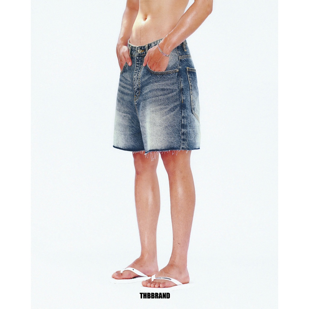 Quần short jeans “THBB CORE JEANS SHORT” - [form trên gối, BLUE] / THBBRAND | BigBuy360 - bigbuy360.vn