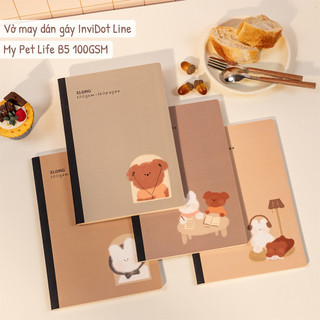 KLONG Vở Kẻ Ngang May Dán Gáy InviDot Line My Pet Life B5 120 trang 100/76; MS: 225 ♥ 100gsm Giấy dày dặn