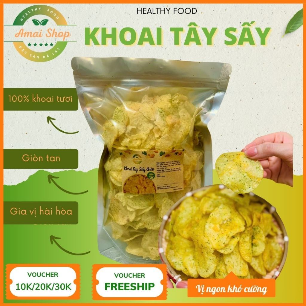 KHOAI TÂY SẤY RONG BIỂN AMAI LOẠI 1 - GIÒN TAN, KHOAI TÂY LÁT GIÒN RỤM THƠM NGON ĐỒ ĂN VẶT VĂN PHÒNG