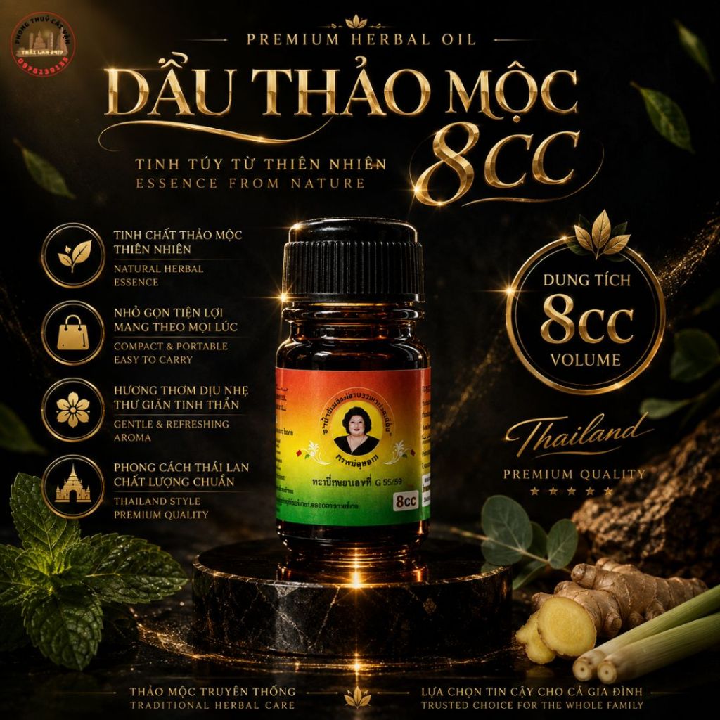 Dầu Nước Thảo Dược Hiệu Bà Mập Thái Lan 5cc Chính Hãng Nhỏ Gọn Dễ Dùng