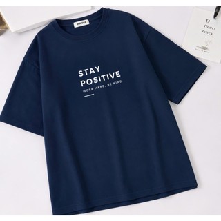 Áo Phông Thun 3158 Form Rộng Unisex Chất Cotton thoáng mát thấm hút mồ hôi in chữ POSITIVE
